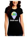 Cute Shaved Ice Chill Out Juniors Crew Dark T-Shirt-T-Shirts Juniors Tops-TooLoud-Black-Juniors Fitted Small-Davson Sales