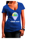 Cute Shaved Ice Chill Out Juniors V-Neck Dark T-Shirt-Womens V-Neck T-Shirts-TooLoud-Royal-Blue-Juniors Fitted Small-Davson Sales