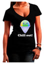 Cute Shaved Ice Chill Out Juniors V-Neck Dark T-Shirt-Womens V-Neck T-Shirts-TooLoud-Black-Juniors Fitted Small-Davson Sales