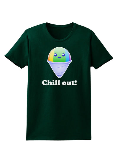 Cute Shaved Ice Chill Out Womens Dark T-Shirt-Womens T-Shirt-TooLoud-Forest-Green-Small-Davson Sales