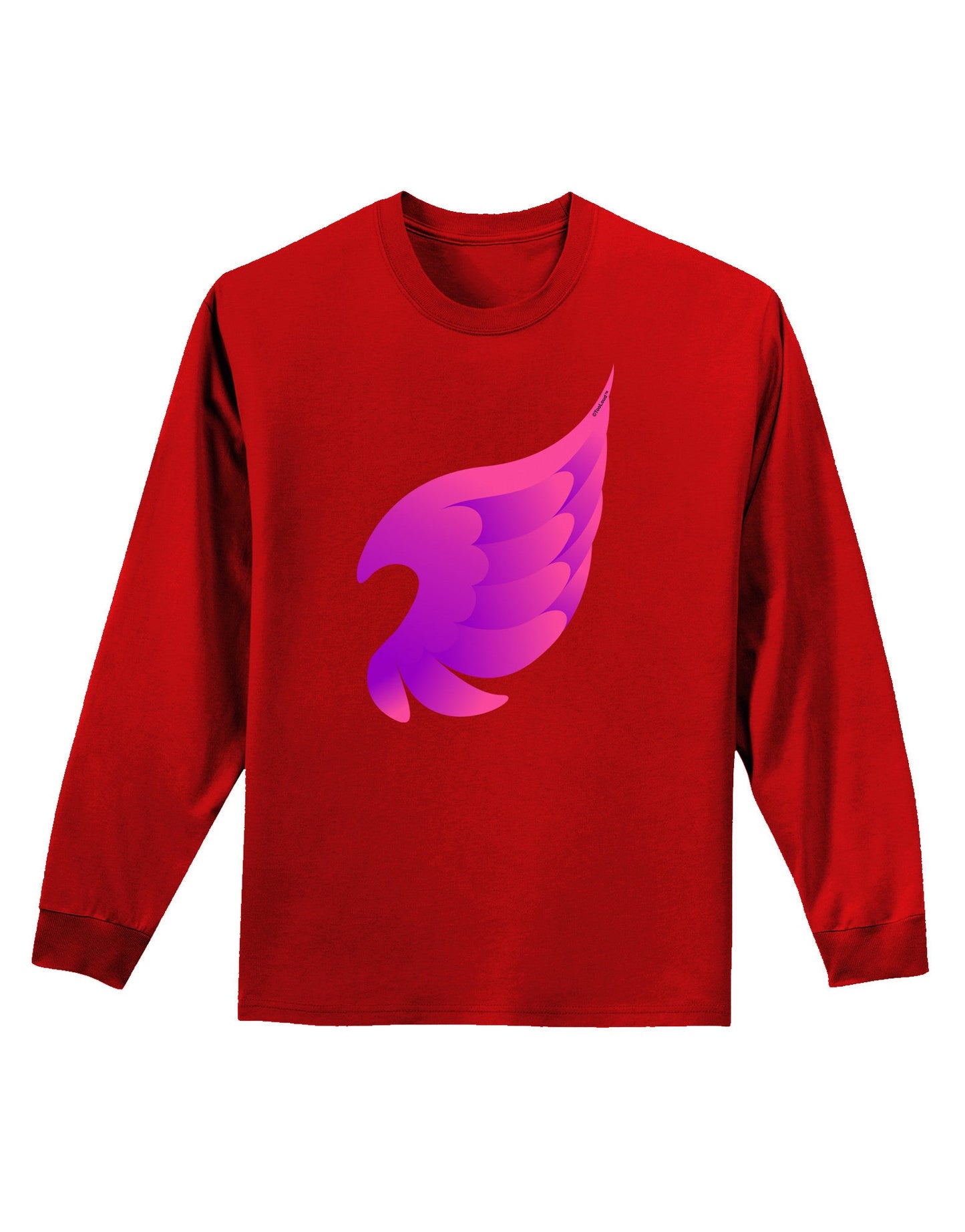 Cute Single Angel Wing Adult Long Sleeve Dark T-Shirt-TooLoud-Red-Small-Davson Sales