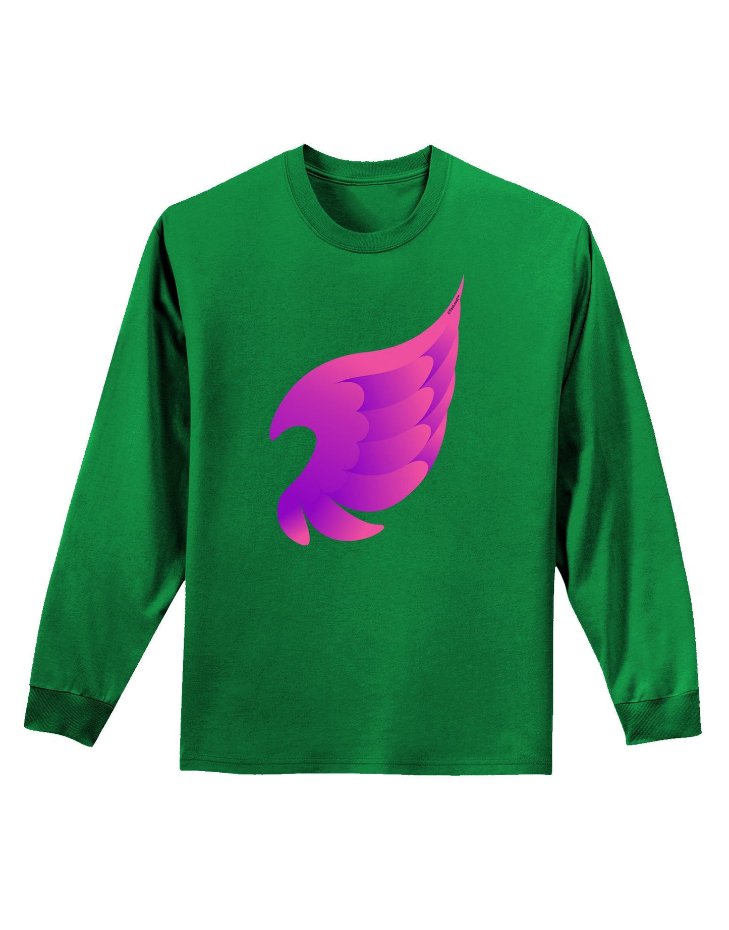 Cute Single Angel Wing Adult Long Sleeve Dark T-Shirt-TooLoud-Kelly-Green-Small-Davson Sales