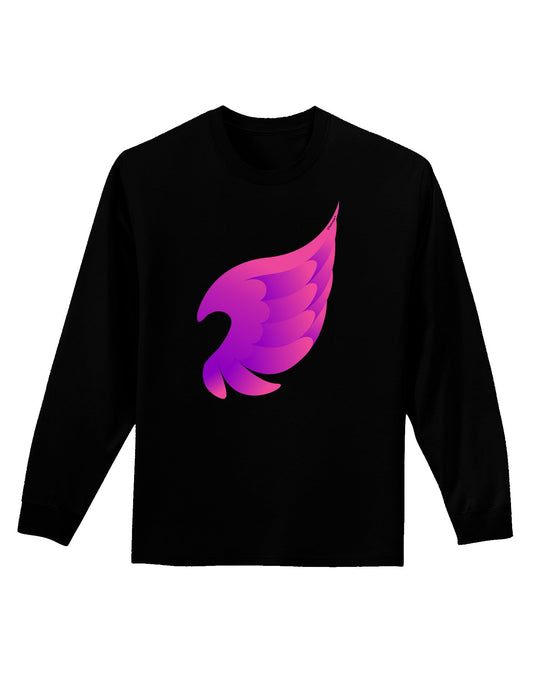 Cute Single Angel Wing Adult Long Sleeve Dark T-Shirt-TooLoud-Black-Small-Davson Sales