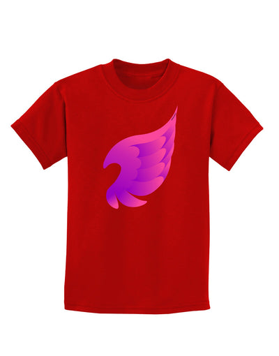 Cute Single Angel Wing Childrens Dark T-Shirt-Childrens T-Shirt-TooLoud-Red-X-Small-Davson Sales