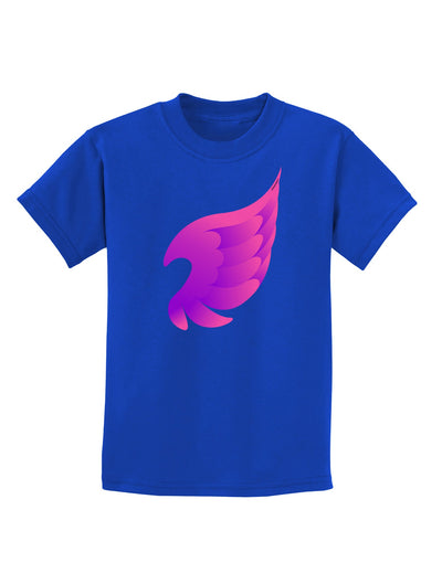 Cute Single Angel Wing Childrens Dark T-Shirt-Childrens T-Shirt-TooLoud-Royal-Blue-X-Small-Davson Sales