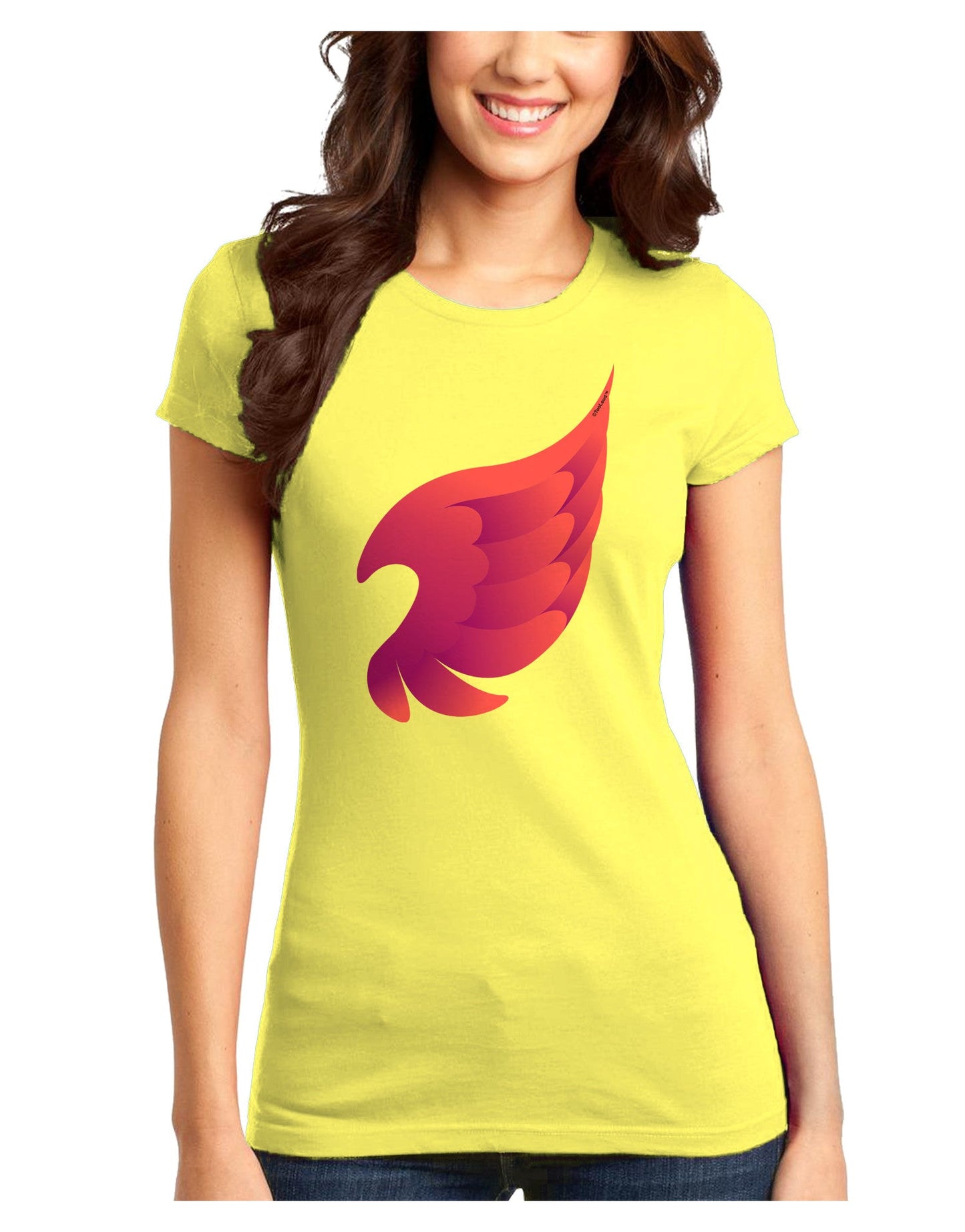Cute Single Angel Wing Juniors T-Shirt-Womens Juniors T-Shirt-TooLoud-Yellow-Juniors Fitted XS-Davson Sales