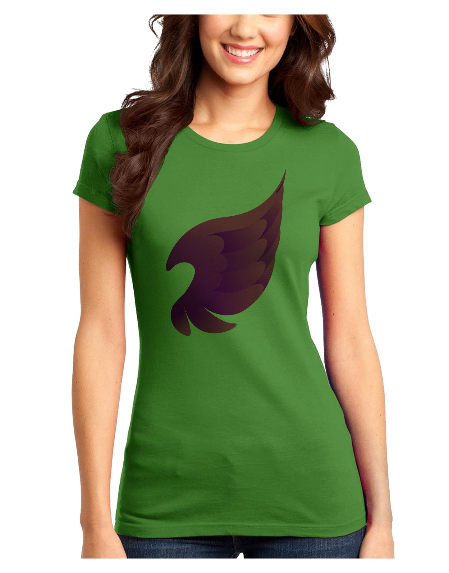 Cute Single Angel Wing Juniors T-Shirt-Womens Juniors T-Shirt-TooLoud-Kiwi-Green-Juniors Fitted XS-Davson Sales