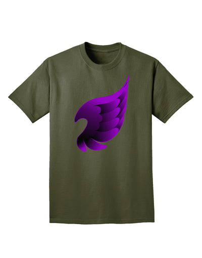 Cute Single Dark Angel Wing Black and Purple Adult Dark T-Shirt-Mens T-Shirt-TooLoud-Military-Green-Small-Davson Sales