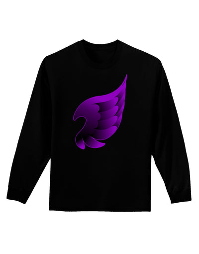 Cute Single Dark Angel Wing Black and Purple Adult Long Sleeve Dark T-Shirt-TooLoud-Black-Small-Davson Sales