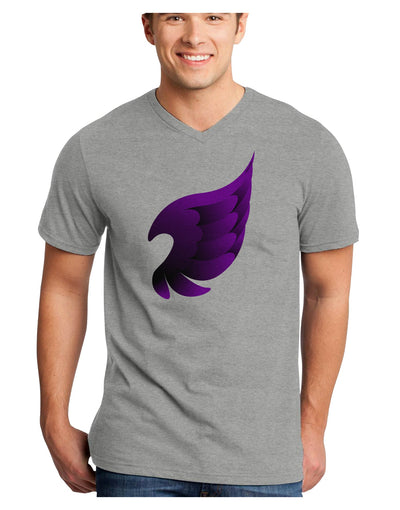 Cute Single Dark Angel Wing Black and Purple Adult V-Neck T-shirt-Mens V-Neck T-Shirt-TooLoud-HeatherGray-Small-Davson Sales