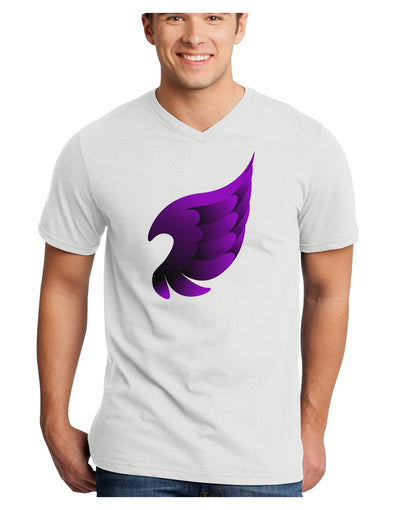 Cute Single Dark Angel Wing Black and Purple Adult V-Neck T-shirt-Mens V-Neck T-Shirt-TooLoud-White-Small-Davson Sales