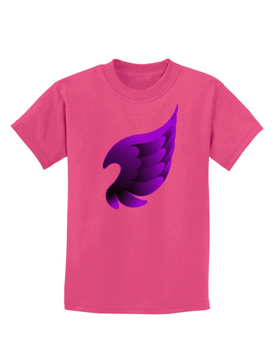 Cute Single Dark Angel Wing Black and Purple Childrens Dark T-Shirt-Childrens T-Shirt-TooLoud-Sangria-X-Small-Davson Sales