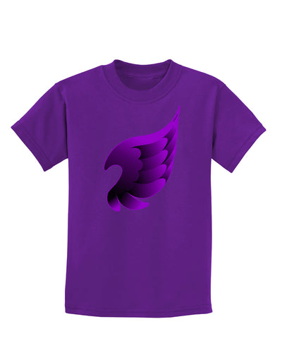 Cute Single Dark Angel Wing Black and Purple Childrens Dark T-Shirt-Childrens T-Shirt-TooLoud-Purple-X-Small-Davson Sales