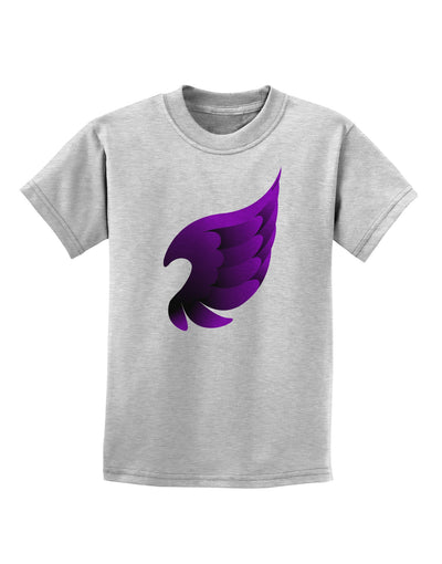 Cute Single Dark Angel Wing Black and Purple Childrens T-Shirt-Childrens T-Shirt-TooLoud-AshGray-X-Small-Davson Sales