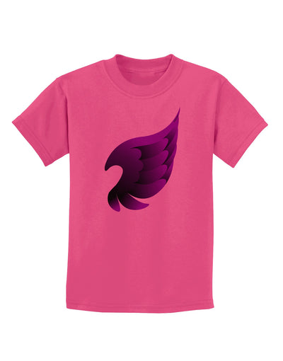 Cute Single Dark Angel Wing Black and Purple Childrens T-Shirt-Childrens T-Shirt-TooLoud-Sangria-X-Small-Davson Sales