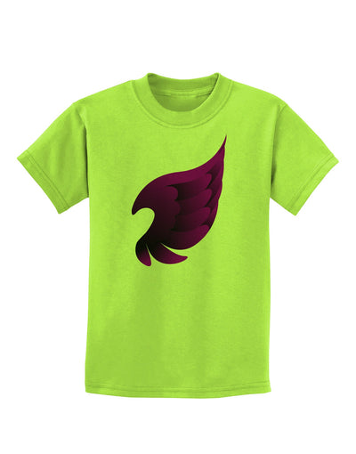 Cute Single Dark Angel Wing Black and Purple Childrens T-Shirt-Childrens T-Shirt-TooLoud-Lime-Green-X-Small-Davson Sales