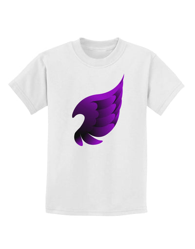 Cute Single Dark Angel Wing Black and Purple Childrens T-Shirt-Childrens T-Shirt-TooLoud-White-X-Small-Davson Sales