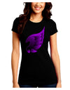 Cute Single Dark Angel Wing Black and Purple Juniors Crew Dark T-Shirt-T-Shirts Juniors Tops-TooLoud-Black-Juniors Fitted Small-Davson Sales