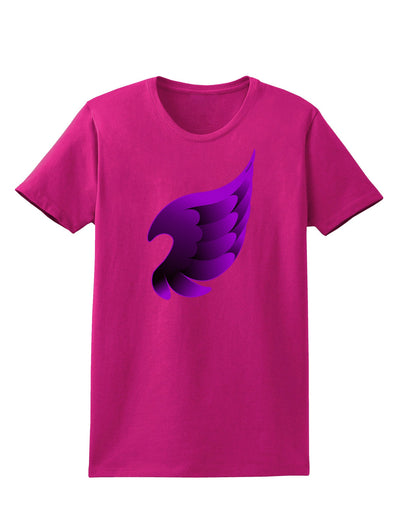 Cute Single Dark Angel Wing Black and Purple Womens Dark T-Shirt-TooLoud-Hot-Pink-Small-Davson Sales