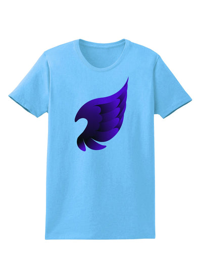 Cute Single Dark Angel Wing Black and Purple Womens T-Shirt-Womens T-Shirt-TooLoud-Aquatic-Blue-X-Small-Davson Sales