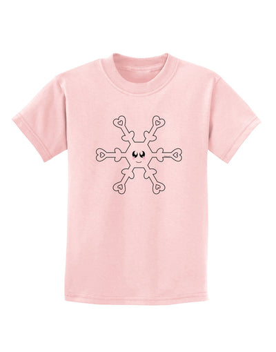 Cute Snowflake Christmas Childrens T-Shirt-Childrens T-Shirt-TooLoud-PalePink-X-Small-Davson Sales