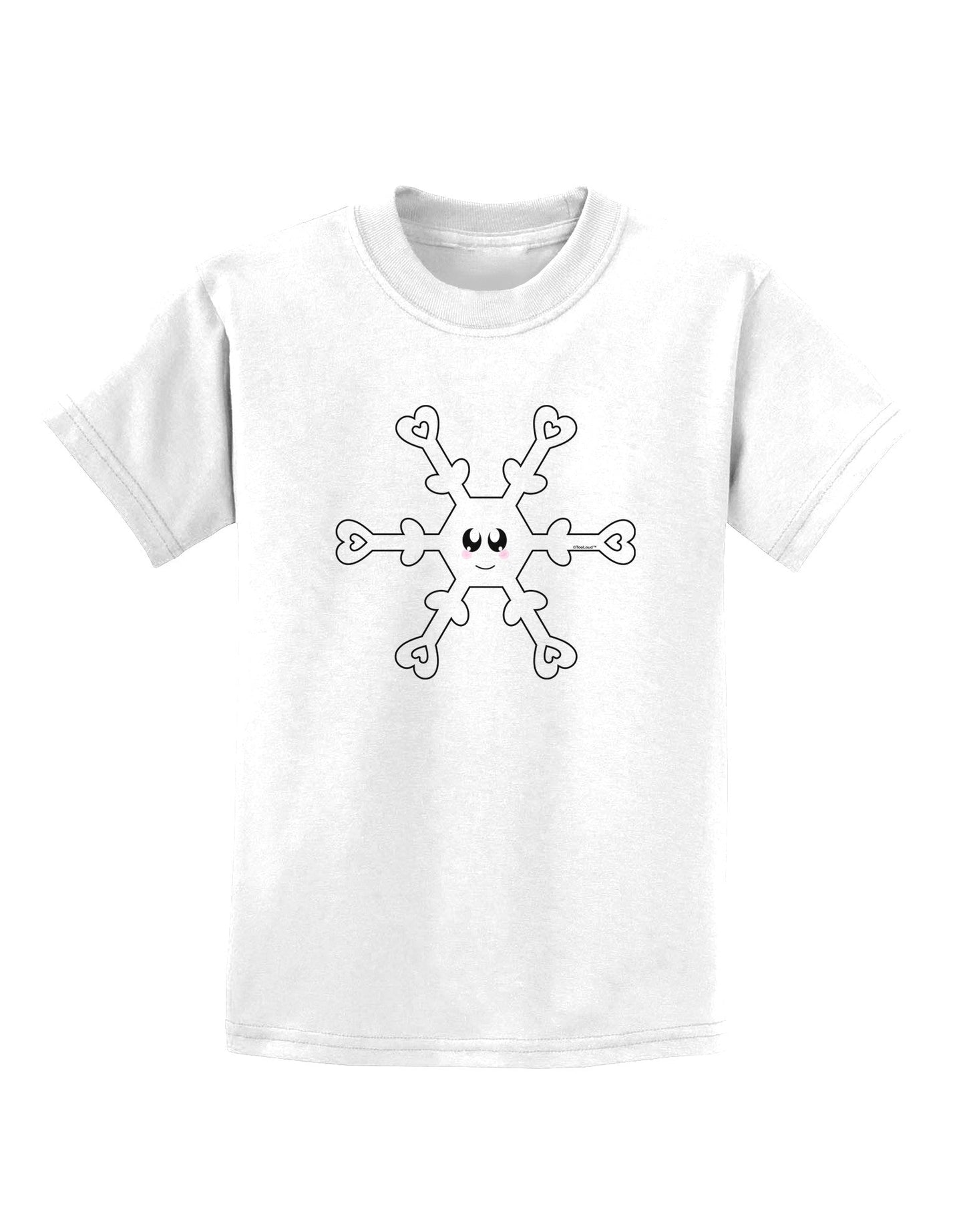 Cute Snowflake Christmas Childrens T-Shirt-Childrens T-Shirt-TooLoud-White-X-Small-Davson Sales