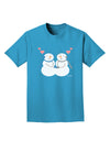 Cute Snowman Couple Adult Dark T-Shirt by TooLoud-Mens T-Shirt-TooLoud-Turquoise-Small-Davson Sales