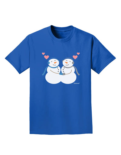 Cute Snowman Couple Adult Dark T-Shirt by TooLoud-Mens T-Shirt-TooLoud-Royal-Blue-Small-Davson Sales