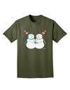 Cute Snowman Couple Adult Dark T-Shirt by TooLoud-Mens T-Shirt-TooLoud-Military-Green-Small-Davson Sales