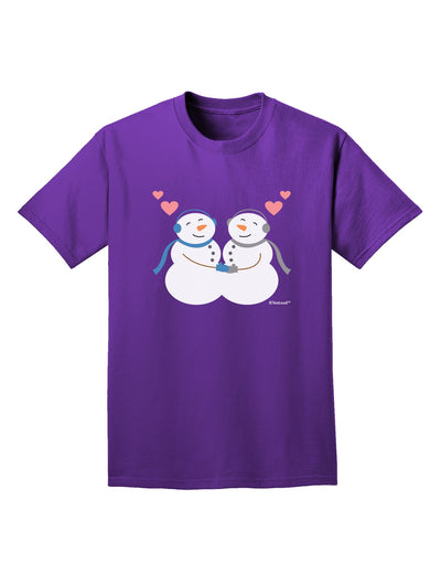 Cute Snowman Couple Adult Dark T-Shirt by TooLoud-Mens T-Shirt-TooLoud-Purple-Small-Davson Sales