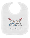 Cute Snowman Couple Baby Bib by TooLoud