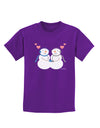 Cute Snowman Couple Childrens Dark T-Shirt by TooLoud-Childrens T-Shirt-TooLoud-Purple-X-Small-Davson Sales