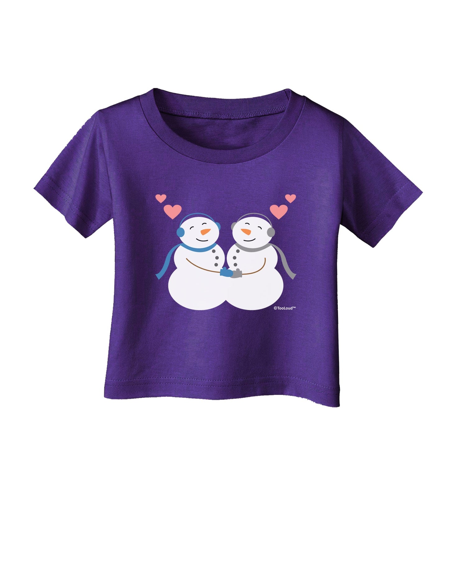 Cute Snowman Couple Infant T-Shirt Dark by TooLoud-Infant T-Shirt-TooLoud-Purple-06-Months-Davson Sales