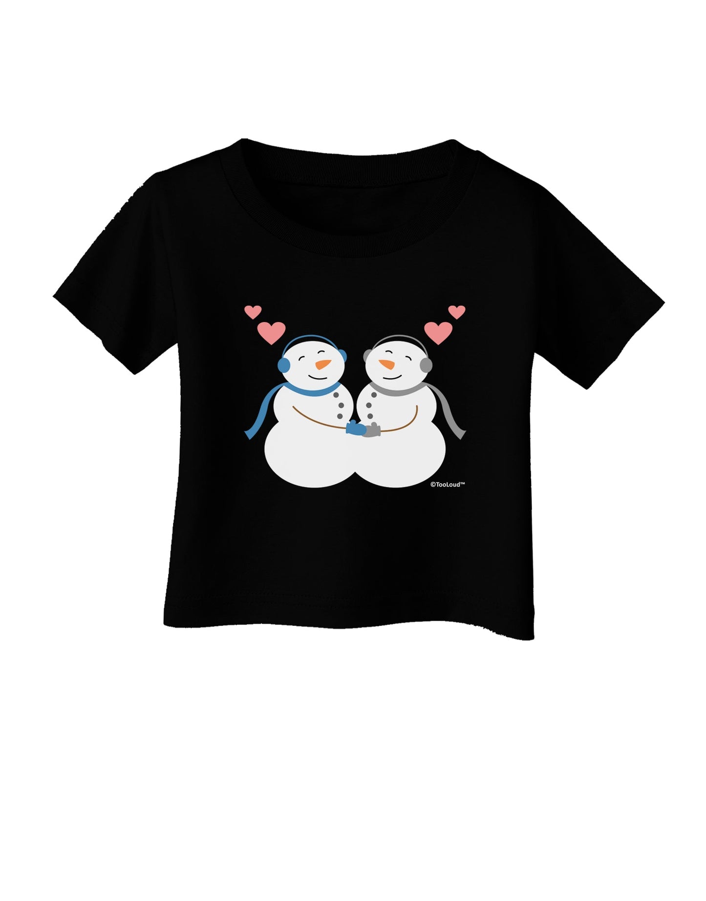 Cute Snowman Couple Infant T-Shirt Dark by TooLoud-Infant T-Shirt-TooLoud-Black-06-Months-Davson Sales