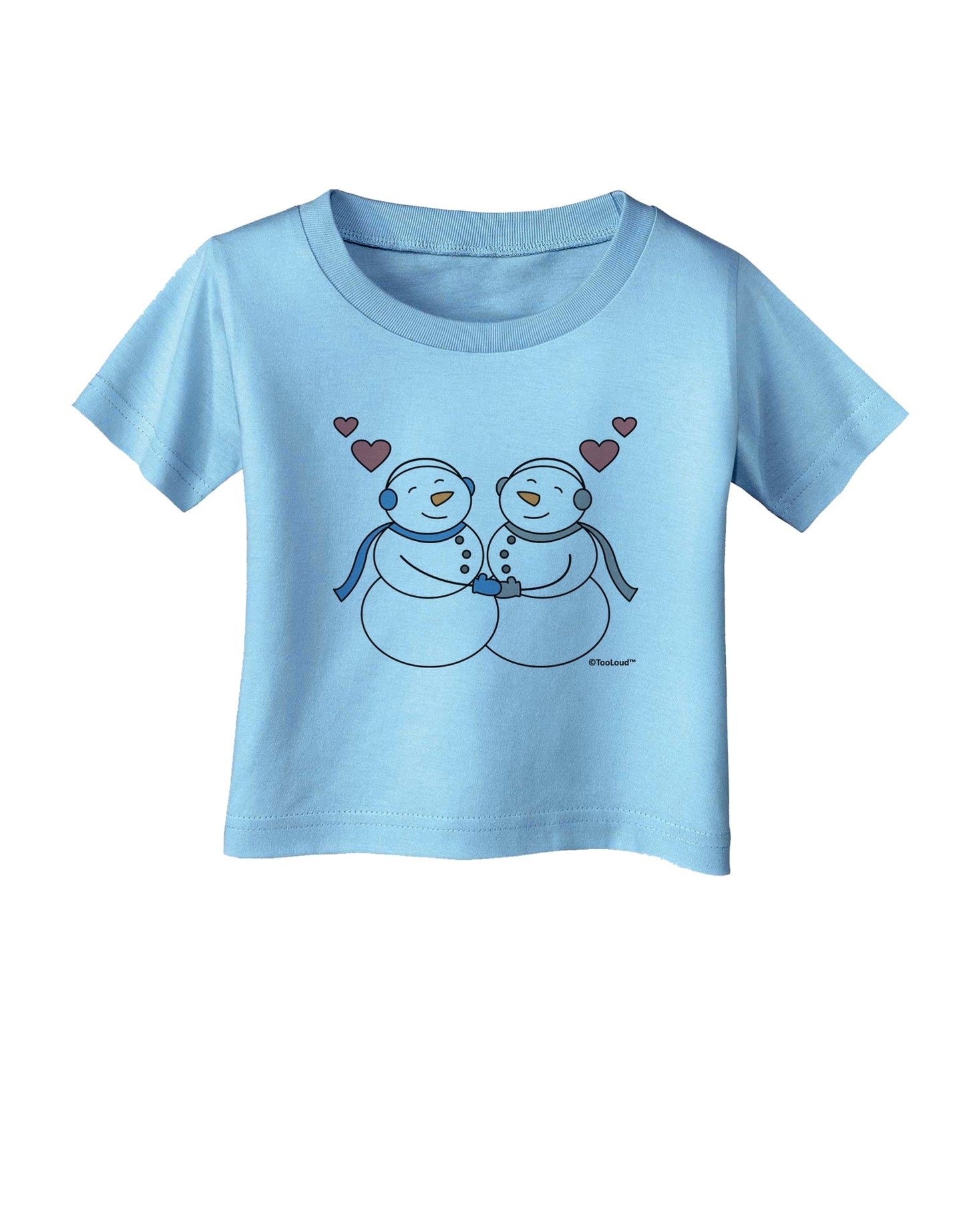 Cute Snowman Couple Infant T-Shirt by TooLoud-Infant T-Shirt-TooLoud-Aquatic-Blue-06-Months-Davson Sales