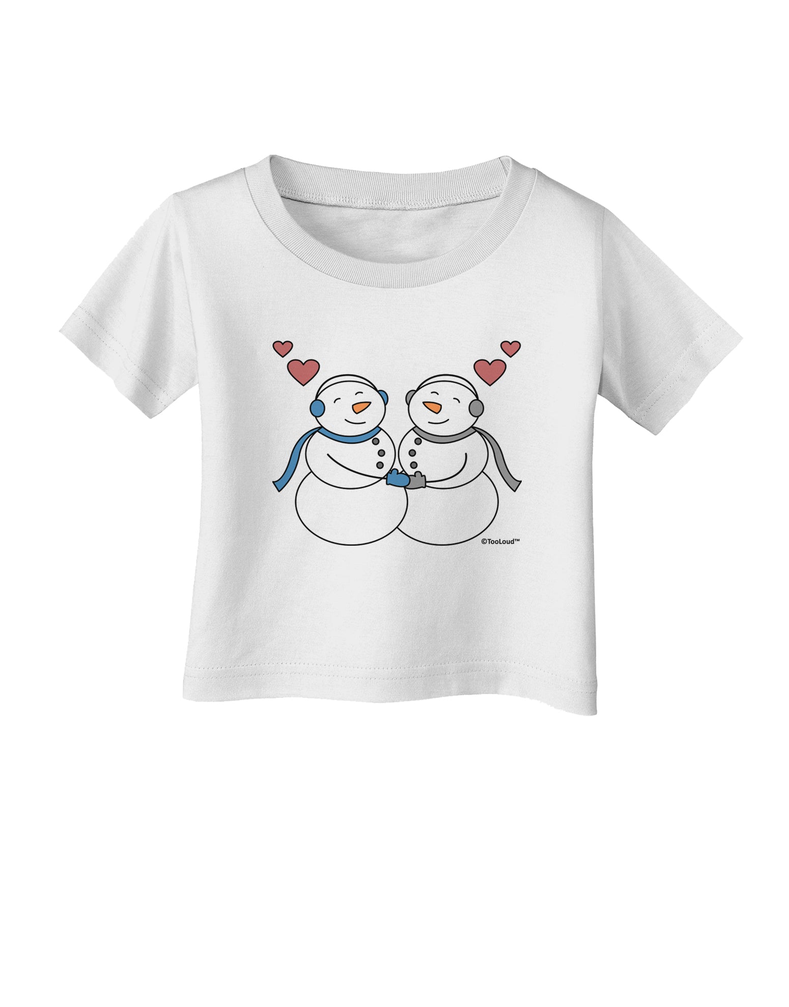 Cute Snowman Couple Infant T-Shirt by TooLoud-Infant T-Shirt-TooLoud-White-06-Months-Davson Sales