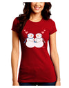 Cute Snowman Couple Juniors Crew Dark T-Shirt by TooLoud-T-Shirts Juniors Tops-TooLoud-Red-Juniors Fitted Small-Davson Sales