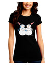 Cute Snowman Couple Juniors Crew Dark T-Shirt by TooLoud-T-Shirts Juniors Tops-TooLoud-Black-Juniors Fitted Small-Davson Sales