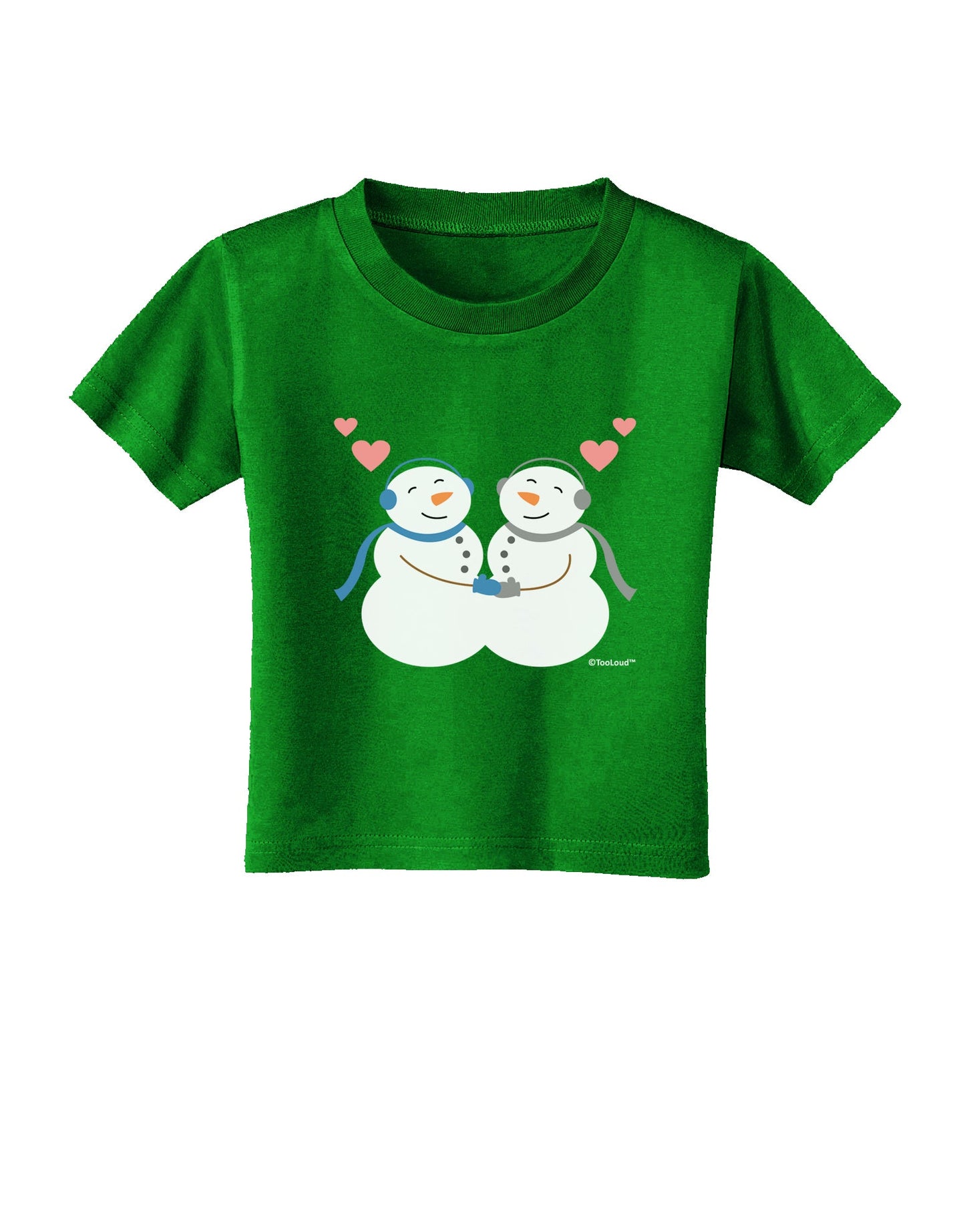 Cute Snowman Couple Toddler T-Shirt Dark by TooLoud-Toddler T-Shirt-TooLoud-Royal-Blue-2T-Davson Sales