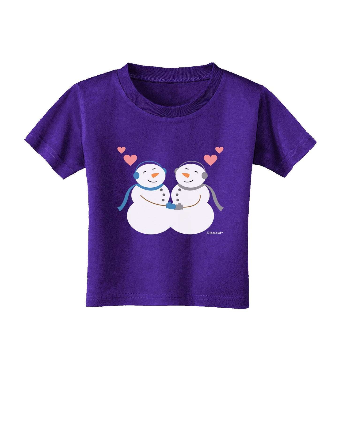 Cute Snowman Couple Toddler T-Shirt Dark by TooLoud-Toddler T-Shirt-TooLoud-Purple-2T-Davson Sales