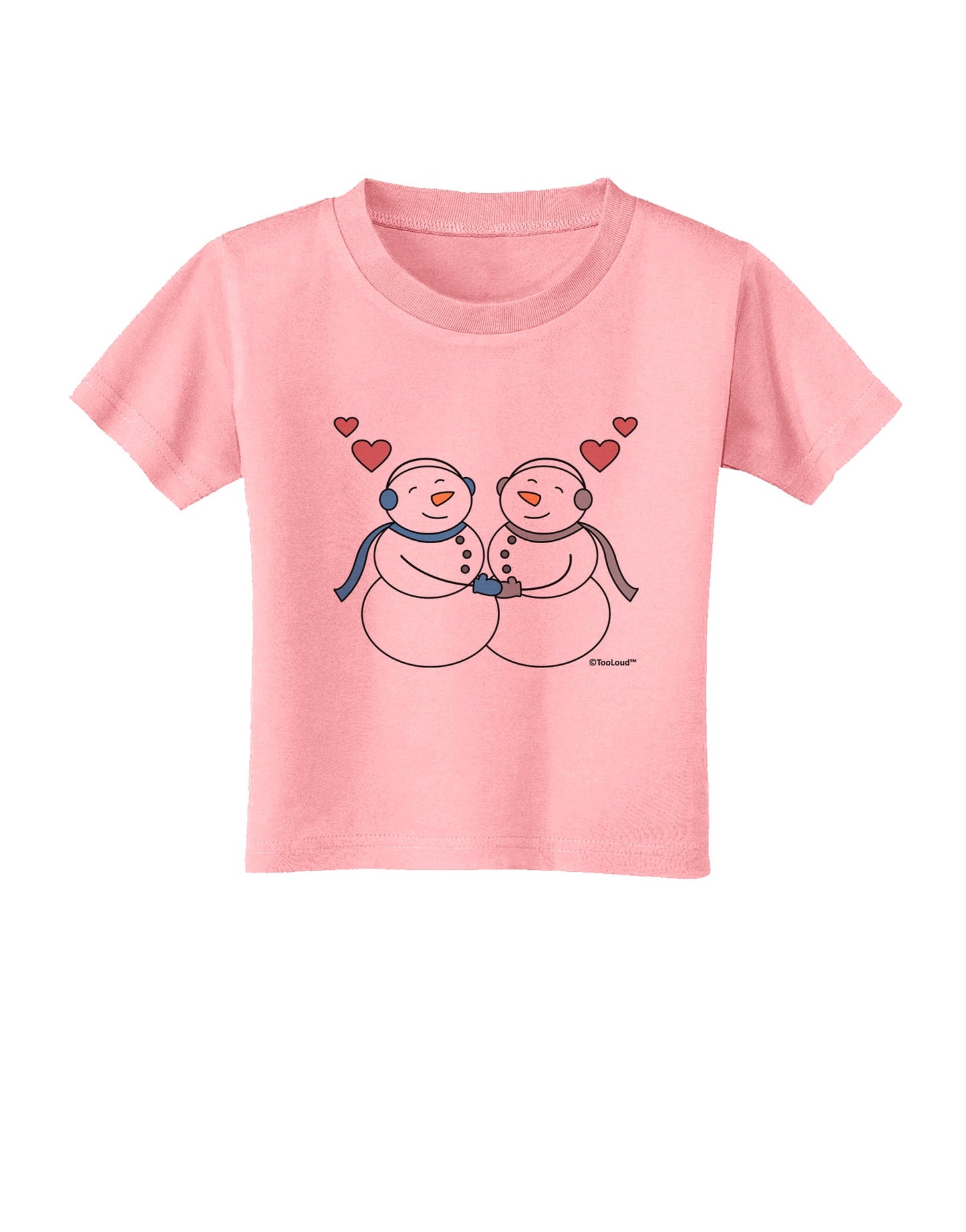 Cute Snowman Couple Toddler T-Shirt by TooLoud-Toddler T-Shirt-TooLoud-Candy-Pink-2T-Davson Sales