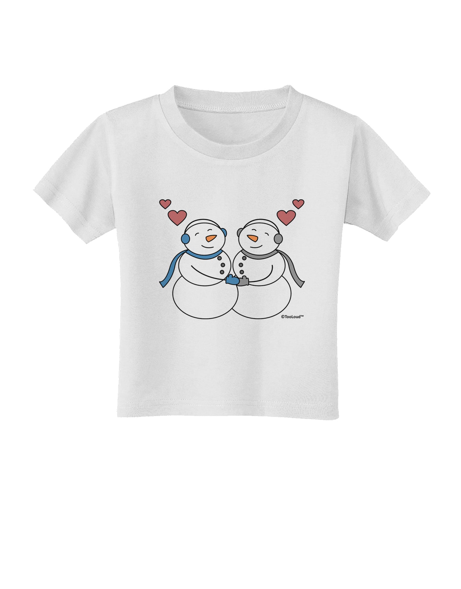 Cute Snowman Couple Toddler T-Shirt by TooLoud-Toddler T-Shirt-TooLoud-White-2T-Davson Sales