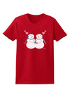 Cute Snowman Couple Womens Dark T-Shirt by TooLoud-Womens T-Shirt-TooLoud-Red-X-Small-Davson Sales