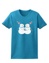 Cute Snowman Couple Womens Dark T-Shirt by TooLoud-Womens T-Shirt-TooLoud-Turquoise-X-Small-Davson Sales