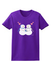 Cute Snowman Couple Womens Dark T-Shirt by TooLoud-Womens T-Shirt-TooLoud-Purple-X-Small-Davson Sales