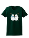 Cute Snowman Couple Womens Dark T-Shirt by TooLoud-Womens T-Shirt-TooLoud-Forest-Green-Small-Davson Sales