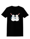 Cute Snowman Couple Womens Dark T-Shirt by TooLoud-Womens T-Shirt-TooLoud-Black-X-Small-Davson Sales