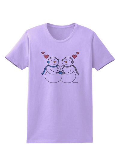 Cute Snowman Couple Womens T-Shirt by TooLoud-Womens T-Shirt-TooLoud-Lavender-X-Small-Davson Sales