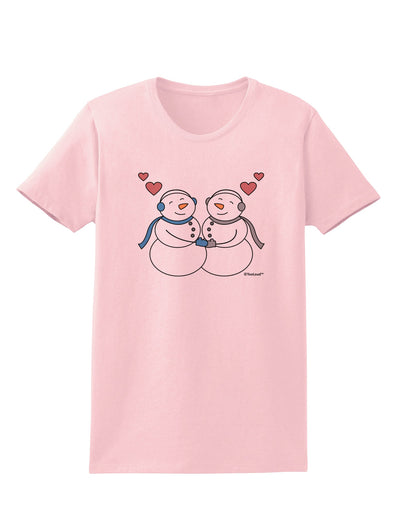 Cute Snowman Couple Womens T-Shirt by TooLoud-Womens T-Shirt-TooLoud-PalePink-X-Small-Davson Sales