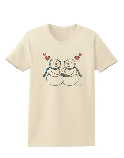 Cute Snowman Couple Womens T-Shirt by TooLoud-Womens T-Shirt-TooLoud-Natural-X-Small-Davson Sales